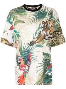 Roberto Cavalli t-shirt à imprimé jungle - Tons neutres