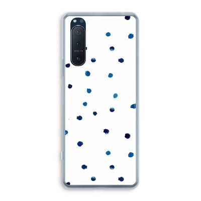 Blauwe stippen: Sony Xperia 5 II Transparant Hoesje