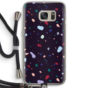 Dark Rounded Terrazzo: Samsung Galaxy S7 Transparant Hoesje met koord
