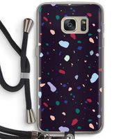 Dark Rounded Terrazzo: Samsung Galaxy S7 Transparant Hoesje met koord