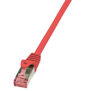 LogiLink CQ2084S RJ45 Netwerkkabel, patchkabel CAT 6 S/FTP 7.50 m Rood Vlambestendig, Snagless 1 stuk(s)