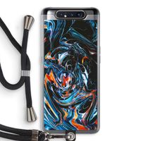 Black Unicorn: Samsung Galaxy A80 Transparant Hoesje met koord Black Unicorn: Samsung Galaxy A80 Transparant Hoesje met koord