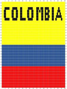 Sunarts doe het zelf pakket model Vlag Colombia 90 x 210 cm artikelnummer D274