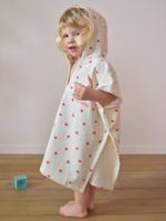 Gepersonaliseerde babyponcho van gerecycled katoen MON CÂ¼UR roze, bedrukt