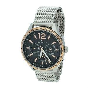 Tommy Hilfiger roestvrijstalen mesh-armbandhorloge voor heren, 44 mm