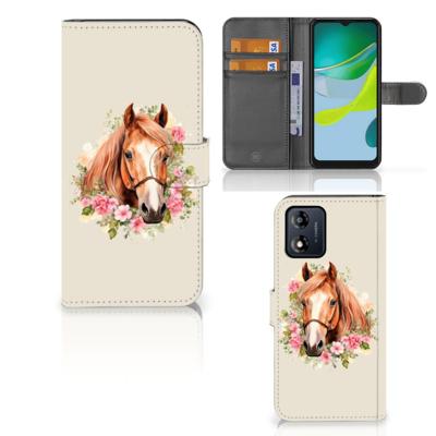 Telefoonhoesje | Met pasjeshouder | voor Motorola Moto E13 4G Paard