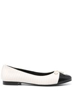 Tory Burch ballerines à bout contrastant - Blanc