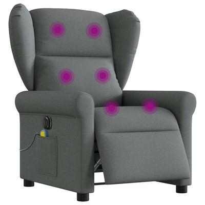 Massagestoel elektrisch verstelbaar stof donkergrijs