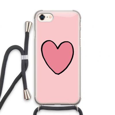 Hartje: iPhone 8 Transparant Hoesje met koord