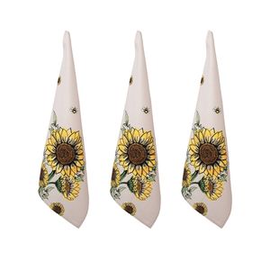 HAES DECO - Set van 3 Theedoeken - 50x70 cm - 100% Katoen - Sunny Sunflowers