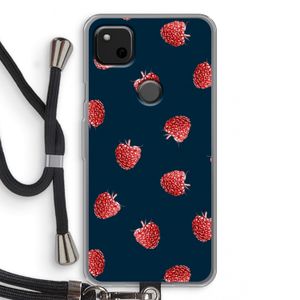 Framboosjes: Pixel 4a Transparant Hoesje met koord