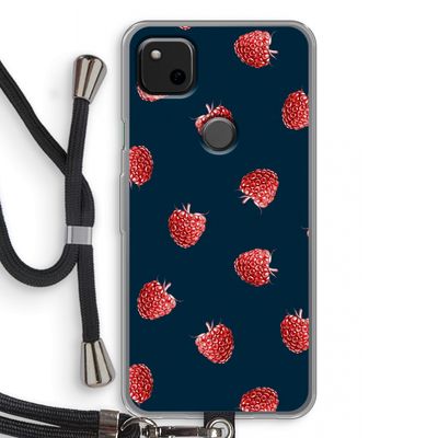 Framboosjes: Pixel 4a Transparant Hoesje met koord