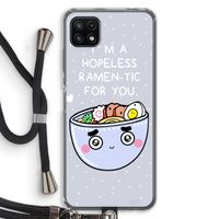 I'm A Hopeless Ramen-Tic For You: Samsung Galaxy A22 5G Transparant Hoesje met koord