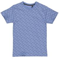 LEVV Jongens t-shirt - Kaden - AOP blauw tekst - thumbnail