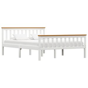 Bedframe massief grenenhout wit 140x200 cm