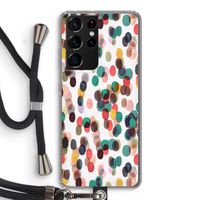 Tropical Dots: Samsung Galaxy S21 Ultra Transparant Hoesje met koord
