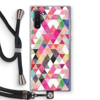 Gekleurde driehoekjes: Samsung Galaxy Note 10 Transparant Hoesje met koord