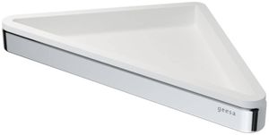 Geesa Frame Hoekplanchet met witte inzet 23x17x2,5 cm Chroom