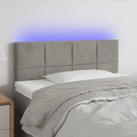 Hoofdbord LED 90x5x78/88 cm fluweel lichtgrijs
