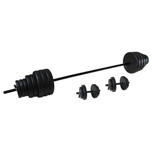 Tunturi Halterset l 50 kg l Dumbellset met 1 lange en 2 korte stangen
