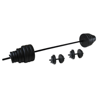 Tunturi Halterset l 50 kg l Dumbellset met 1 lange en 2 korte stangen