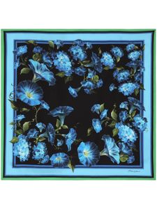 Dolce & Gabbana foulard en soie à fleurs - Bleu