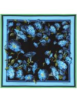 Dolce & Gabbana foulard en soie à fleurs - Bleu - thumbnail