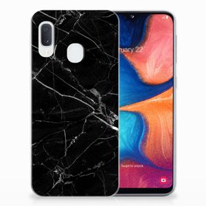 Samsung Galaxy A20e TPU Siliconen Hoesje Marmer Zwart - Origineel Cadeau Vader