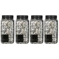 Mica decorations decoratie/hobby steentjes - lichtgrijs - 4x 650 ml - 5-8 mm - stenen