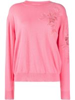 ERMANNO FIRENZE pull à broderies - Rose