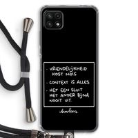 Mijn Motto's: Samsung Galaxy A22 5G Transparant Hoesje met koord