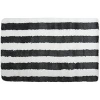 MSV Badkamerkleed/badmat - kleedje voor op de vloer - grijs/wit - 50 x 80 cm - Microvezel - Badmatjes - thumbnail