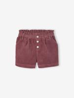 Fluwelen short met paperbag-vorm meisjes zachtpaars