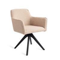 Jesper Home Eetkamerstoel 'Hofu' Revolve Oak Black, kleur Wild Walnut