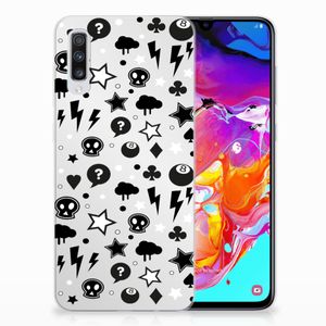 Silicone Back Case Samsung Galaxy A70 Silver Punk