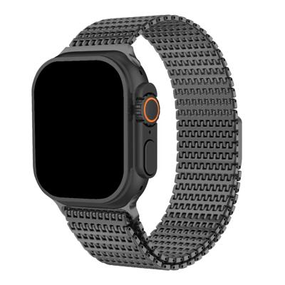 Apple Watch Bandje Brava - Staal - Zwart - Apple Watch Bandje Brava - Staal - Zwart -