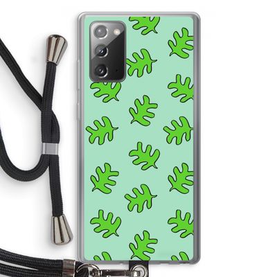 Groene blaadjes: Samsung Galaxy Note 20 / Note 20 5G Transparant Hoesje met koord