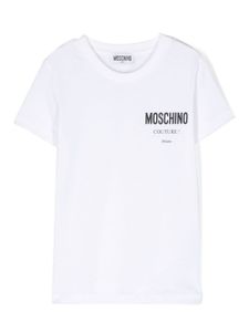 Moschino Kids t-shirt en coton à logo imprimé - Blanc