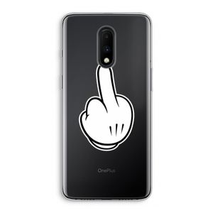 Middle finger white: OnePlus 7 Transparant Hoesje