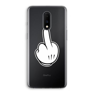 Middle finger white: OnePlus 7 Transparant Hoesje