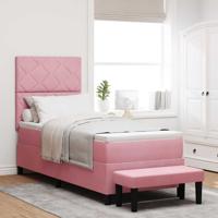Boxspring bed met matras Roze 80 x 200 cm Fluweel