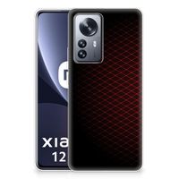 Xiaomi 12 Pro TPU bumper Geruit Rood - thumbnail