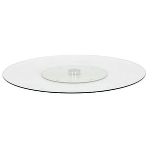 VidaXL Serveerbord draaiend 60 cm gehard glas transparant