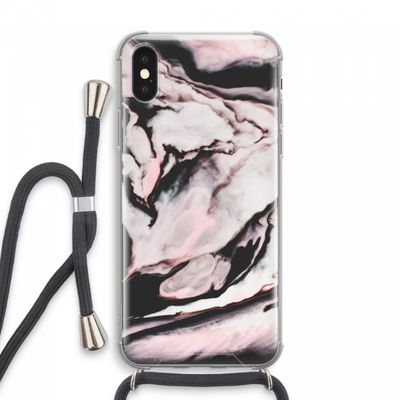 Roze stroom: iPhone XS Max Transparant Hoesje met koord