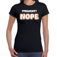 Gay Pride shirt - straight? nope - regenboog - dames - zwart - thumbnail