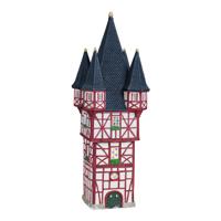 Wurm Lichthaus Bromser Turm Rüdesheim/Rhein van porselein, veelkleurig (B/H/D) 12x12x33cm