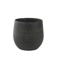 Plantenpot/bloempot in een strakke Modern design look grafiet Dia 15 cm en Hoogte 13 cm - thumbnail