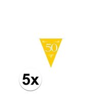5x Gouden vlaggenlijn 50e jubileum   -