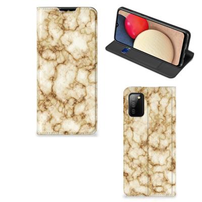 Samsung Galaxy M02s | A02s | Standcase | Marmer Goud