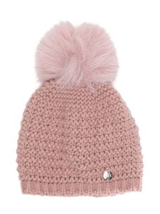 Paz Rodriguez pompom-detail wool-blend beanie - Rose